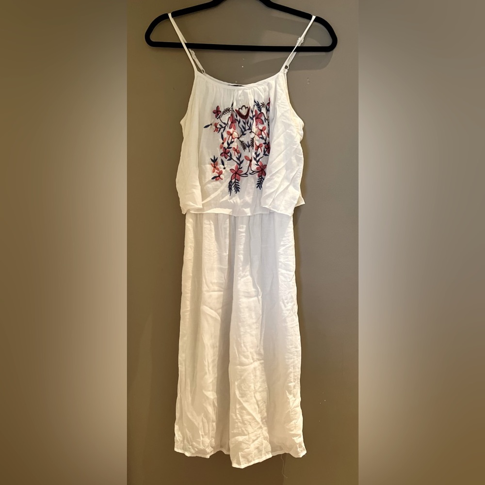 White embroidered romper